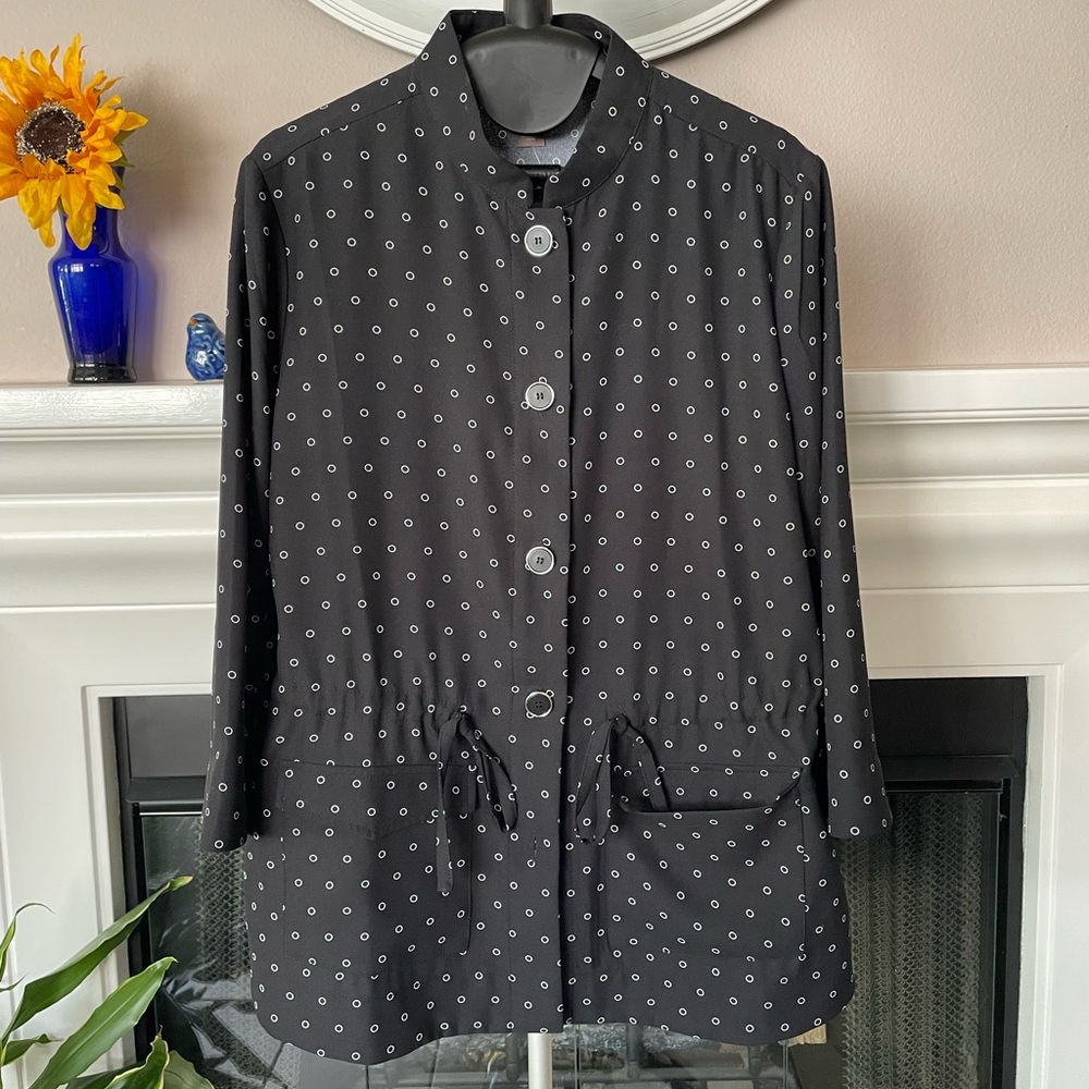Chico's Black and White Patterned Blouse